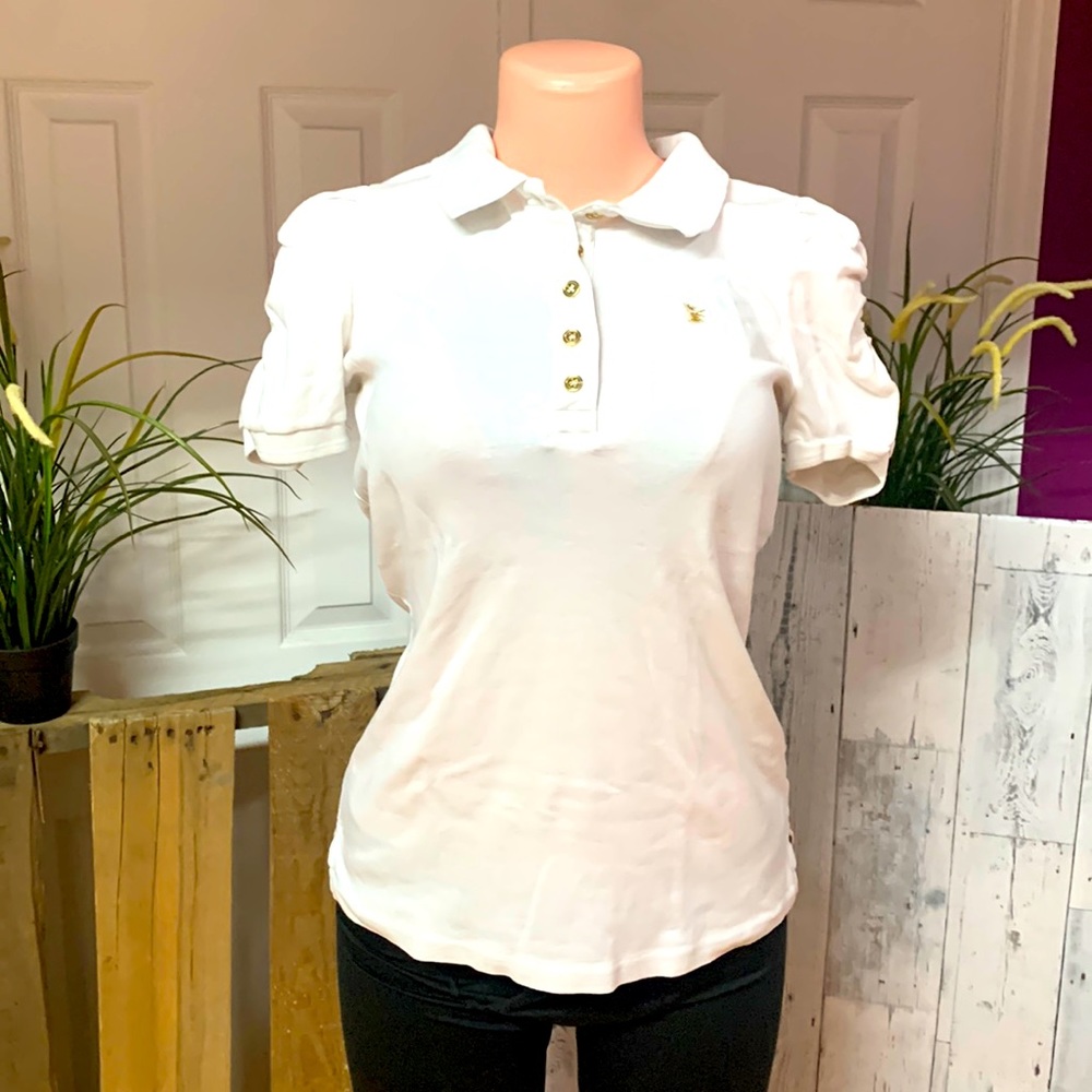 Juicy Couture White Polo shirt Sz Large